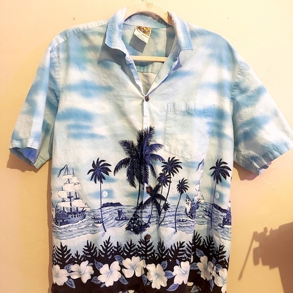 Vintage Other - Vintage Hawaiian Short Sleeve Button Down Winnie Fashion Mens Size Large